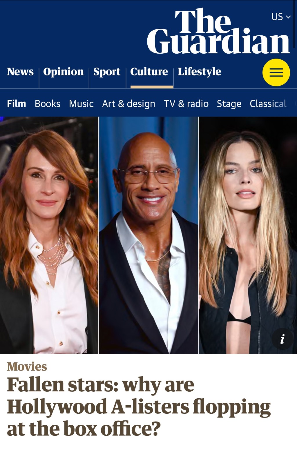The Guardian Ask Why Are Hollywood A-Listers’ Movies Flopping, Instead Of What Are The Studios Doing To Fix Hollywood’s&nbsp;Downfall